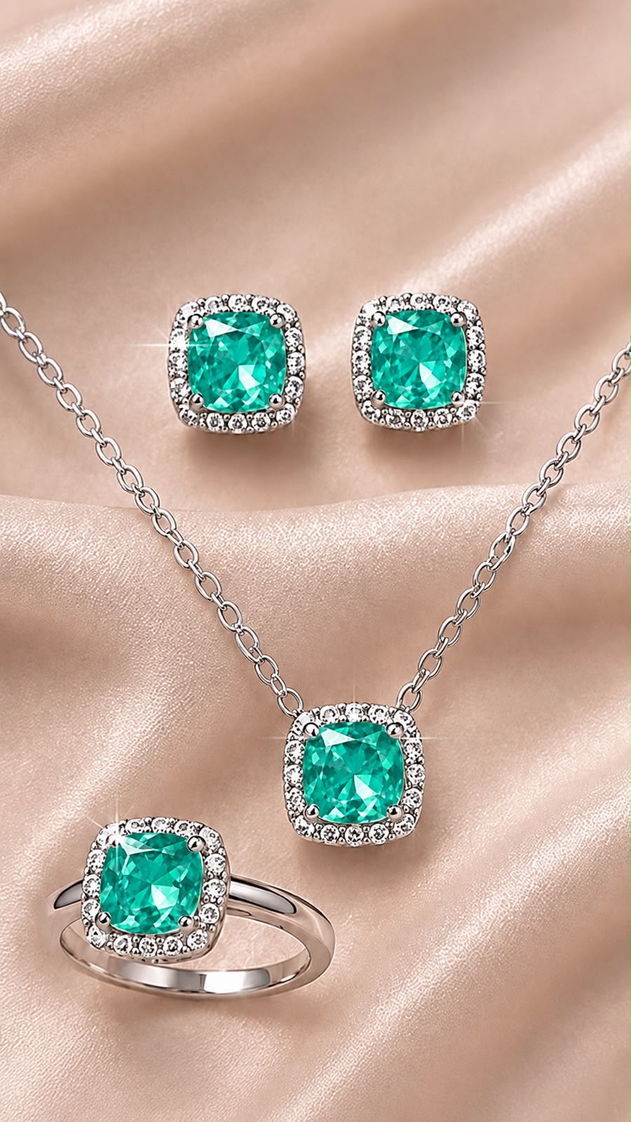 Conjunto Paraíba Green com zircônias